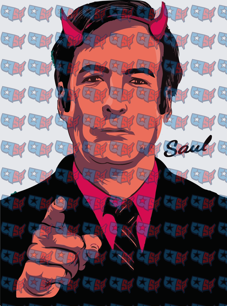 Saul Devil Horns Lawyer Pop Art Portrait (DTF)