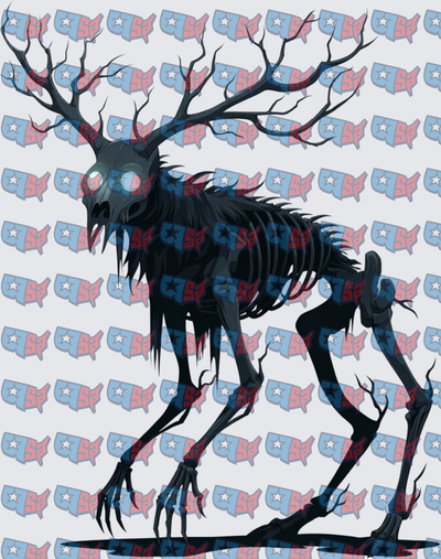 Dark Skeletal Wendigo Creature With Antlers (DTF)