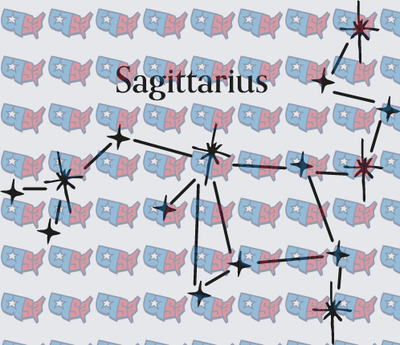 Sagittarius Constellation Star Map Pattern (DTF)