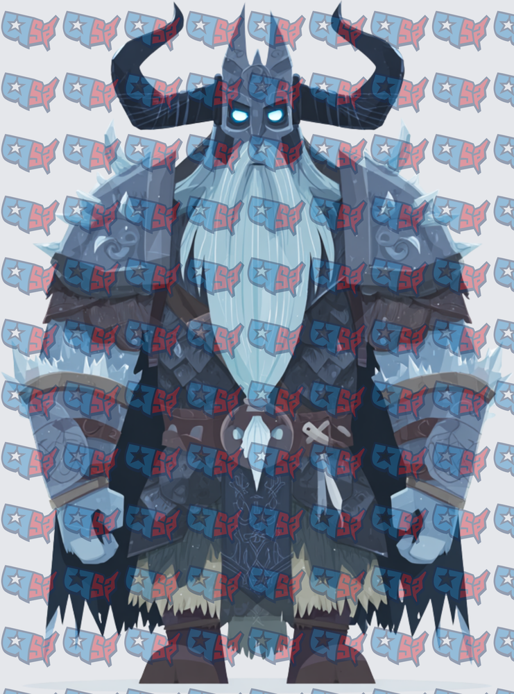 Frost Giant Horned Warrior With Glowing Eyes (DTF)