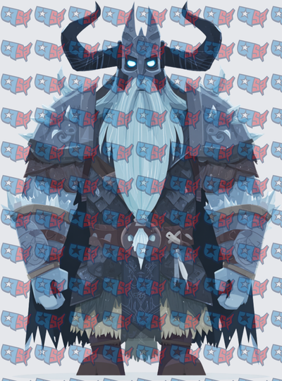 Frost Giant Horned Warrior With Glowing Eyes (DTF)