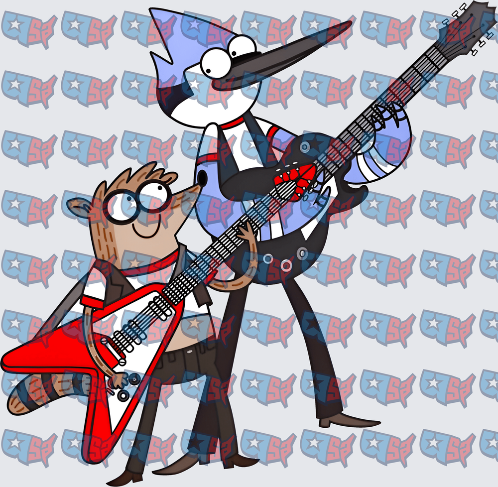 Blue Jay And Raccoon Rock Guitar Duo (DTF)