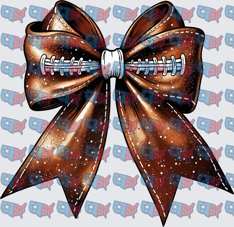Football Laces Glitter Cheer Bow (DTF)