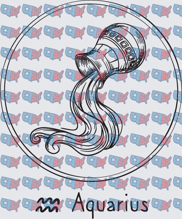 Aquarius Zodiac Water Bearer Circle Sign (DTF)