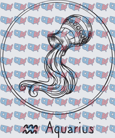 Aquarius Zodiac Water Bearer Circle Sign (DTF)