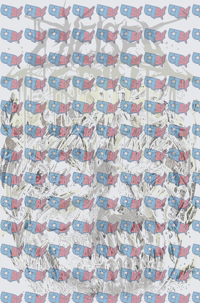 Patriotic USA Map Pattern with Skull Overlay (DTF)