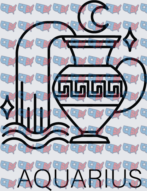 Aquarius Zodiac Sign Water Bearer Symbol (DTF)