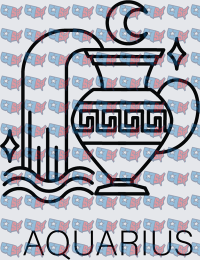 Aquarius Zodiac Sign Water Bearer Symbol (DTF)