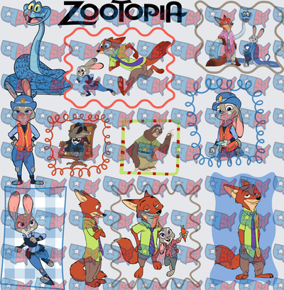 Zootopia Characters Multi-Panel Bundle Sheet (DTF)