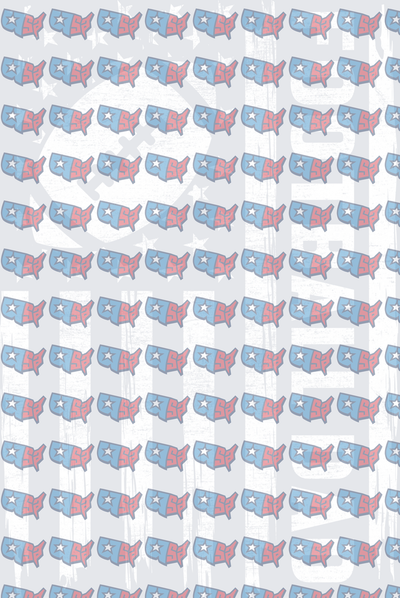 Patriotic USA Map Pattern with Stars Repeat (DTF)