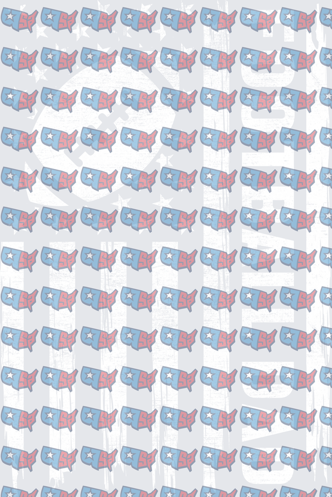 Patriotic USA Map Pattern with Stars Repeat (DTF)