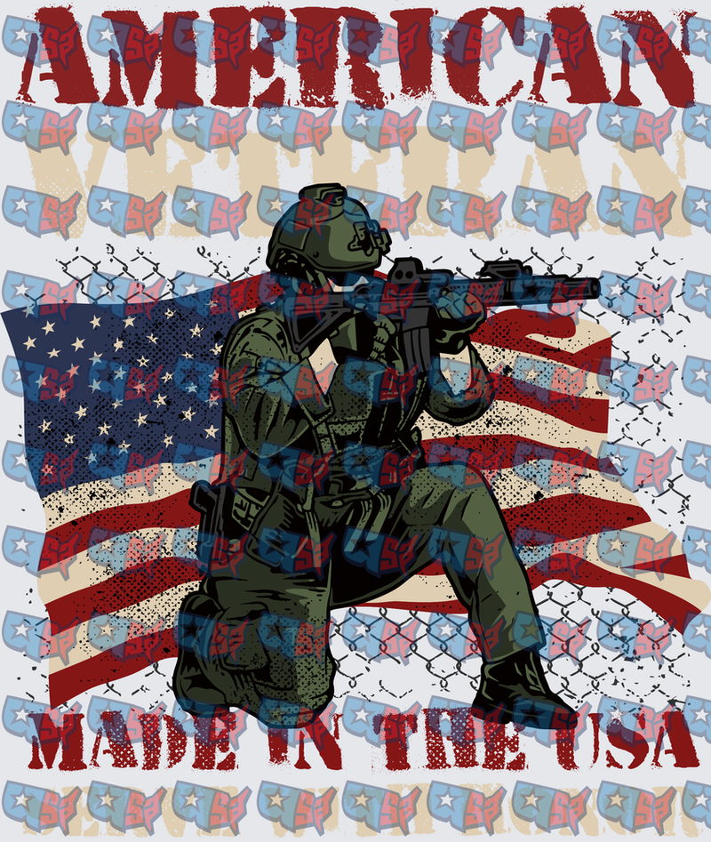 American Made In The USA Soldier Flag (DTF)