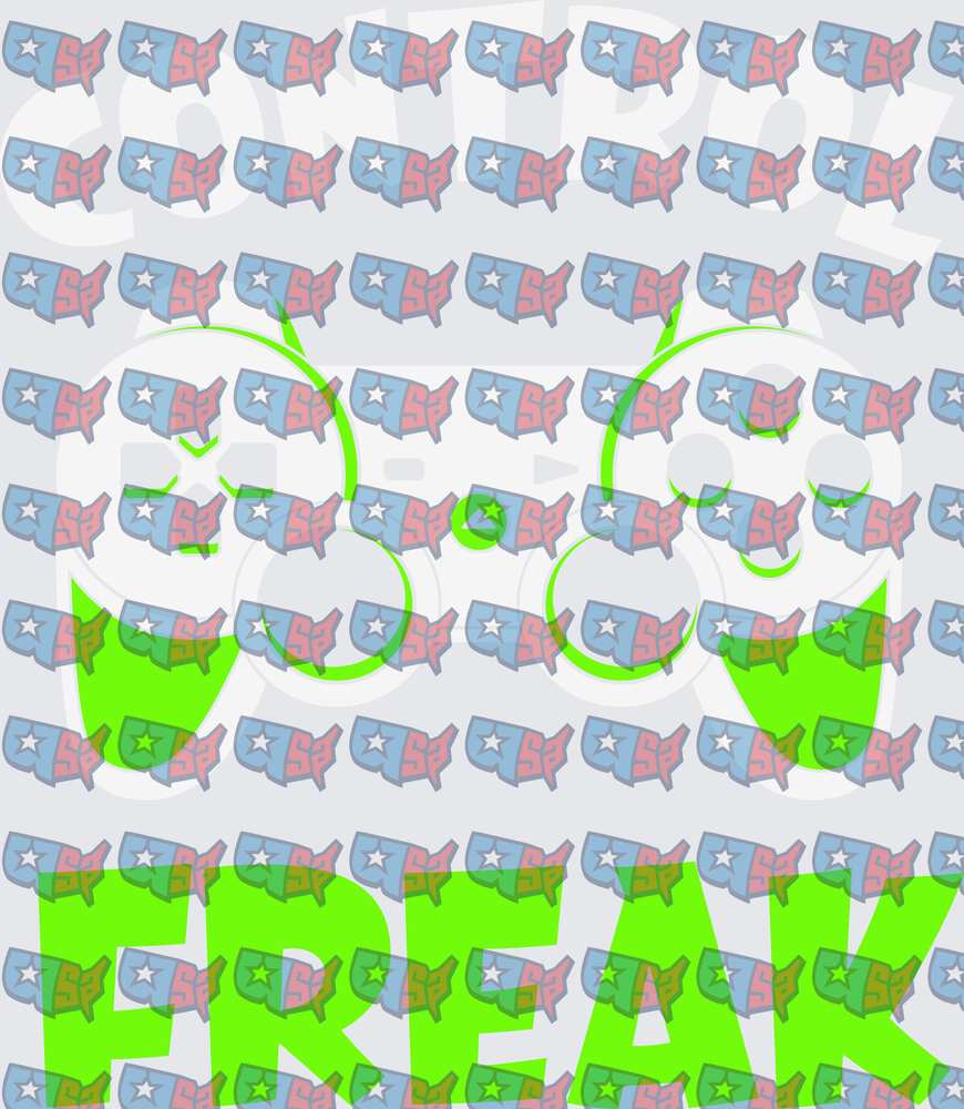 Control Freak Bold Green Graffiti Text USA Pattern (DTF)