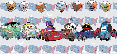 Halloween Cartoon Cars Halloween Costumes with Mickey Balloons (DTF)