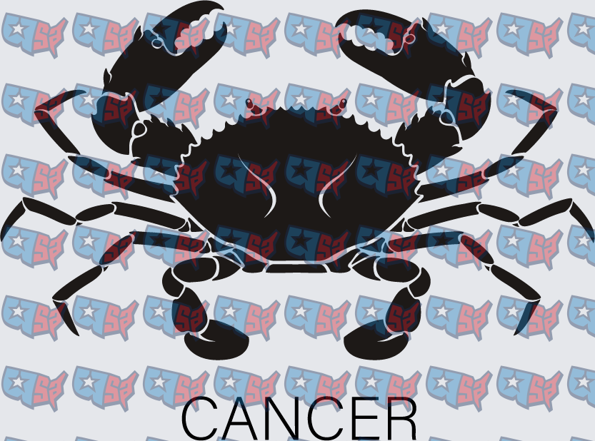 Cancer Zodiac Black Crab Silhouette Sign (DTF)