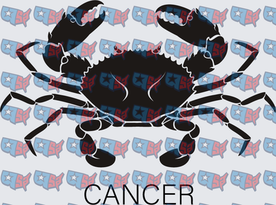 Cancer Zodiac Black Crab Silhouette Sign (DTF)