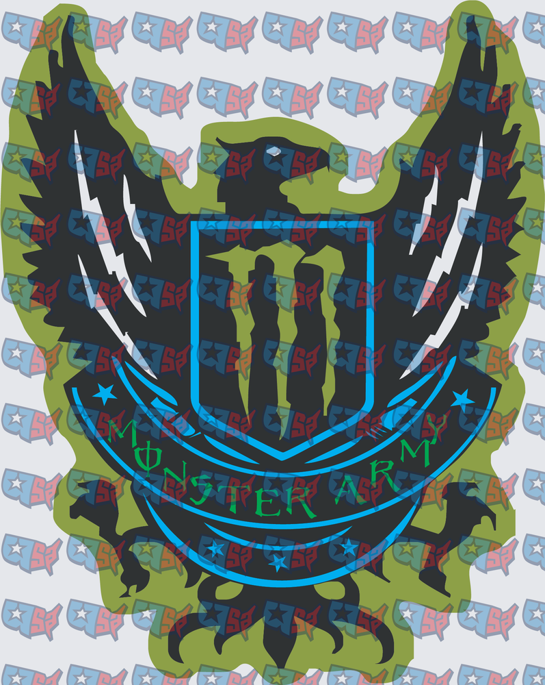 Monster Army Eagle Crest Shield Emblem (DTF)