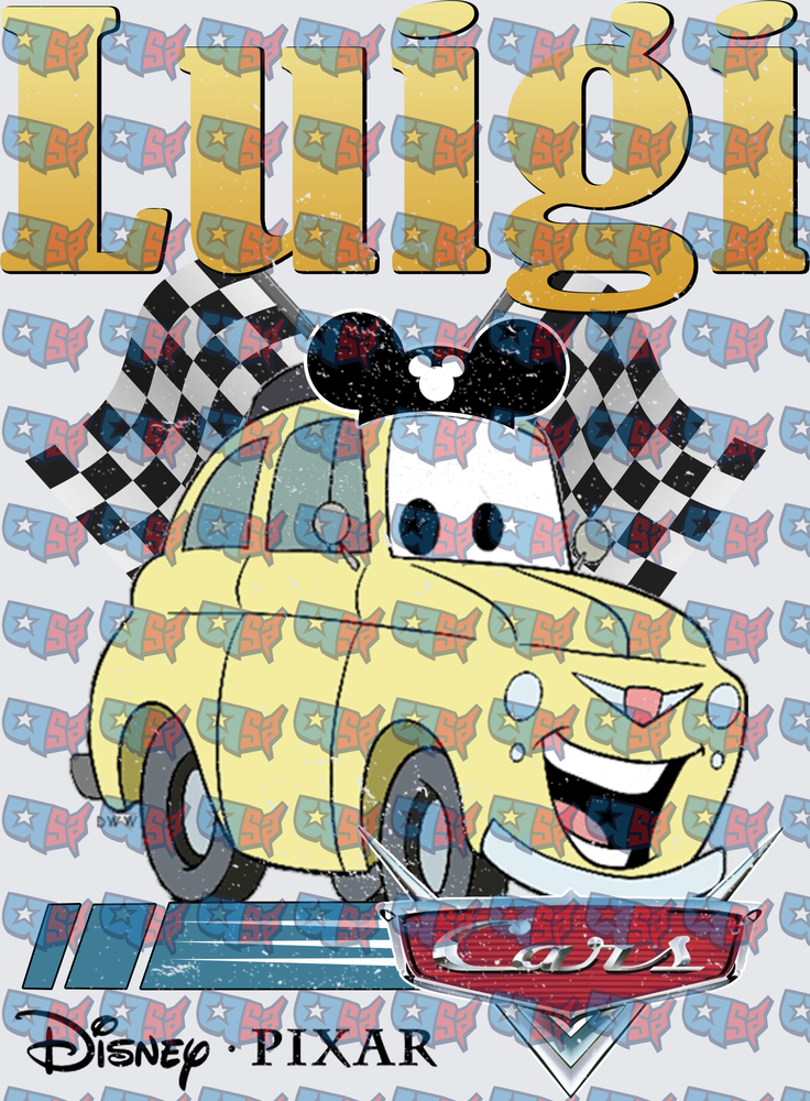 Luigi Yellow Italian Car Checkered Flag Racing (DTF)