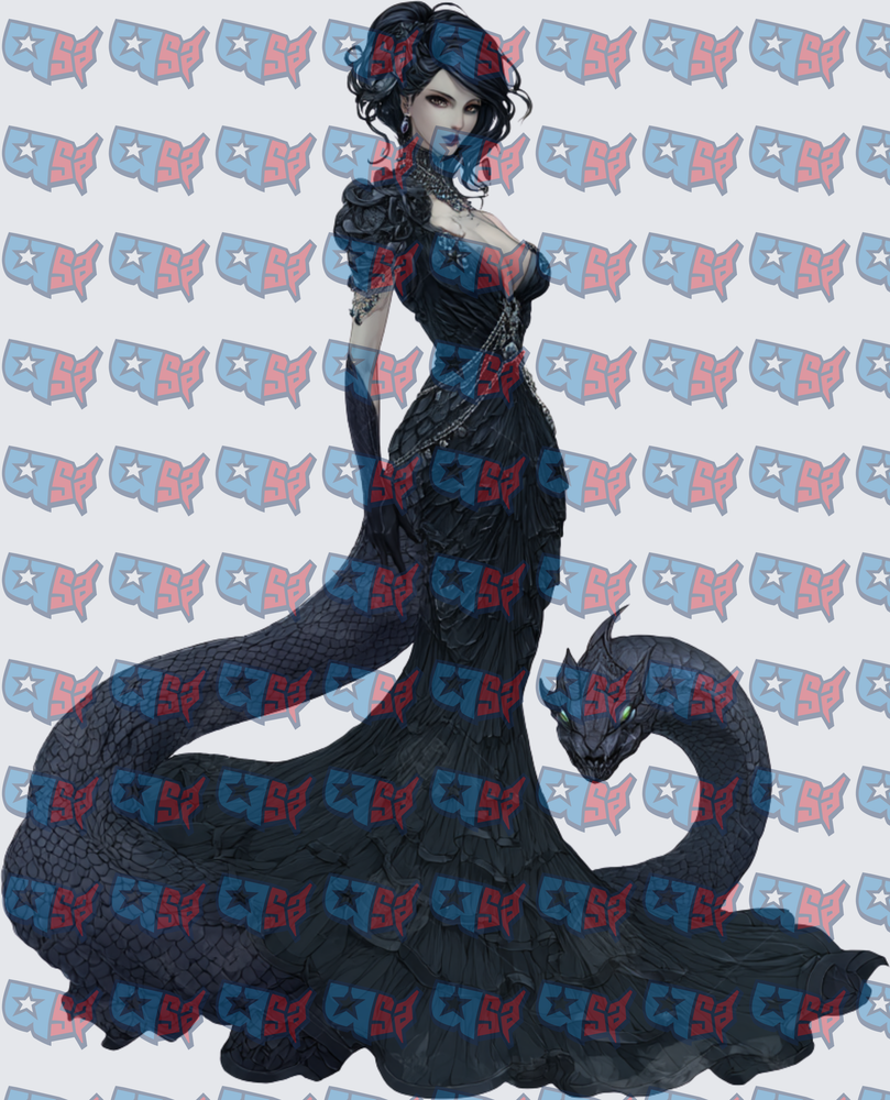 Dark Serpent Queen Fantasy Gothic Woman (DTF)