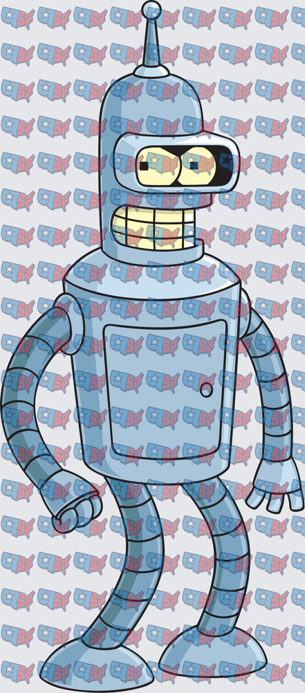 Smiling Cartoon Robot with Antenna Full Body (DTF)