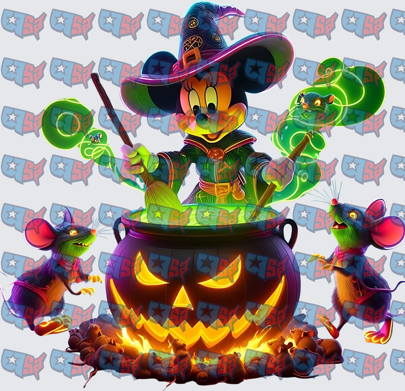 Witch Mouse Halloween Cauldron Pumpkin Magic (DTF)