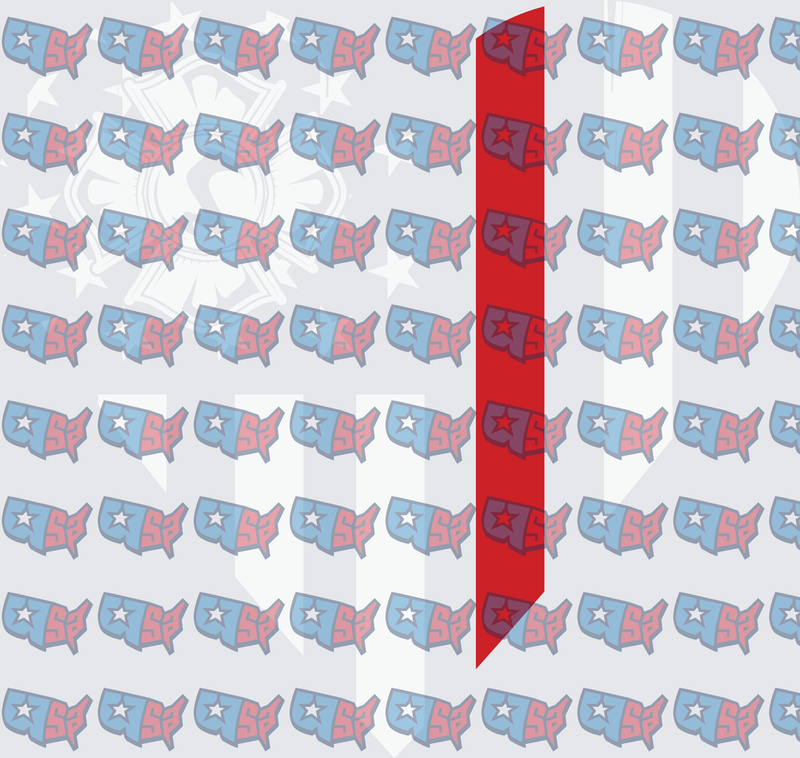 Patriotic USA Map Logo Repeat Pattern (DTF)
