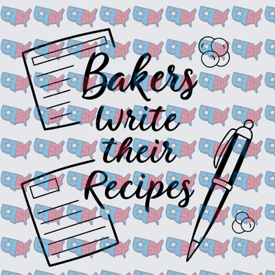 Bakers Write Their Recipes Script with Recipe Cards and Pen (DTF)