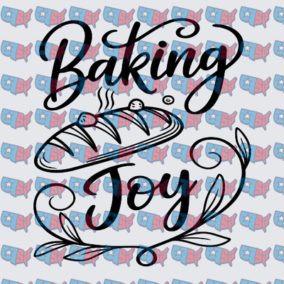 Baking Joy Script Bread Loaf Floral Design (DTF)