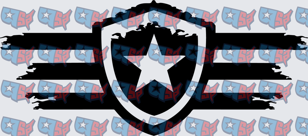 Distressed Star Shield Black Stripe Banner (DTF)
