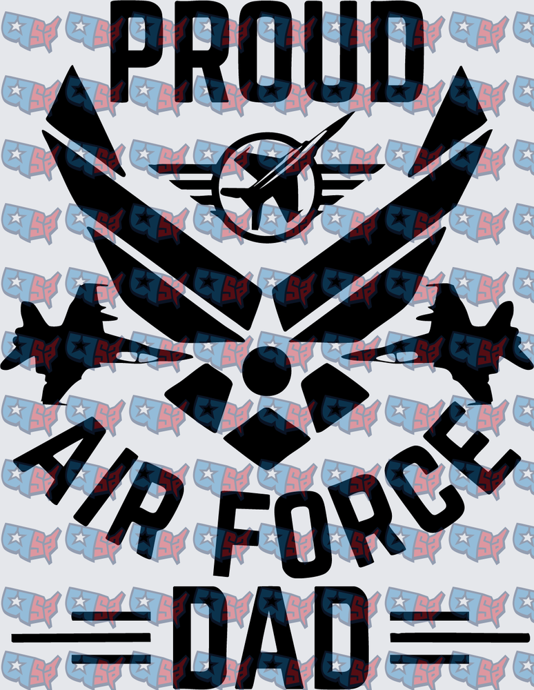 Proud Air Force Dad Military Wings Jets Design (DTF)