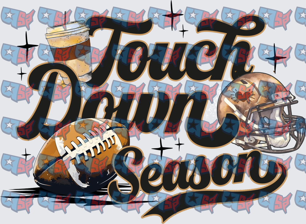 Touchdown Season Football Helmet Coffee Cup Design (DTF)