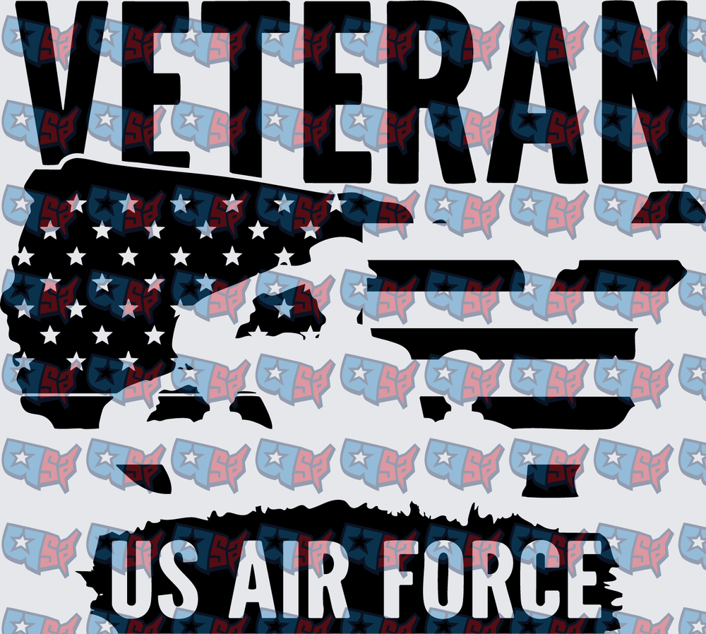 Veteran US Air Force American Flag Fighter Jet (DTF)