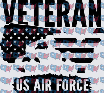 Veteran US Air Force American Flag Fighter Jet (DTF)