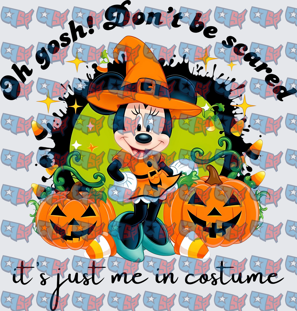 Minnie Mouse Witch Halloween Don't Be Scared Costume (DTF)