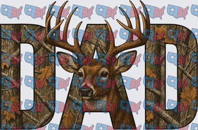 Camo DAD Buck Deer Hunting Design (DTF)