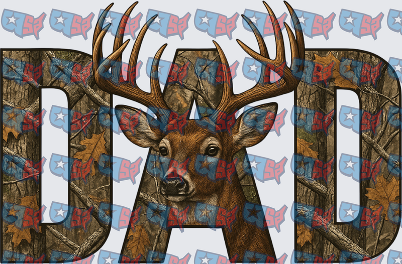 Camo DAD Buck Deer Hunting Design (DTF)