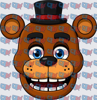 Animatronic Brown Bear Face With Top Hat (DTF)