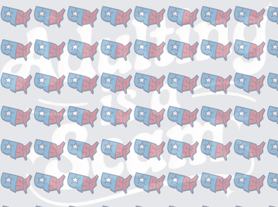 Patriotic USA Map Red White Blue Star Pattern (DTF)