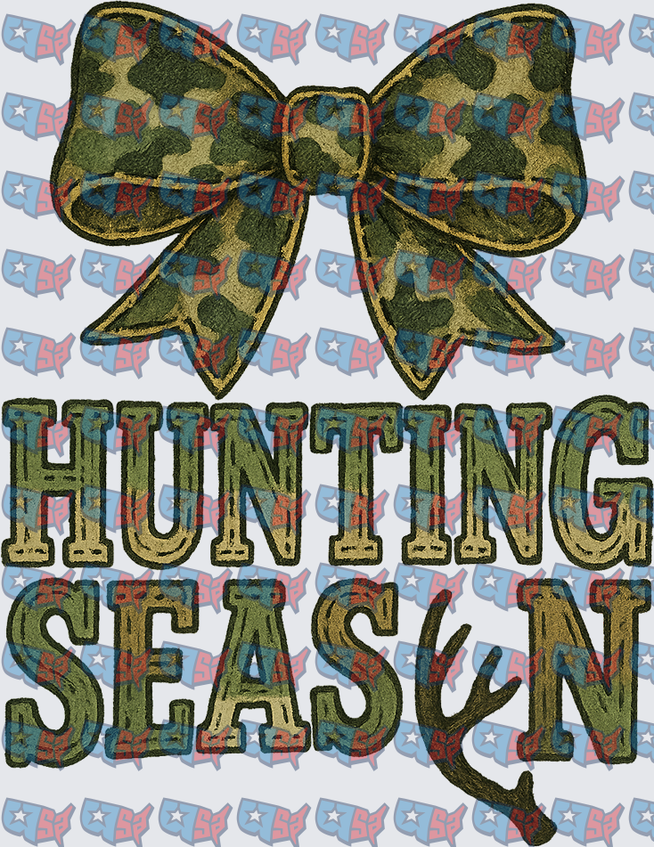 Camo Bow Hunting Season Antler Typography (DTF)