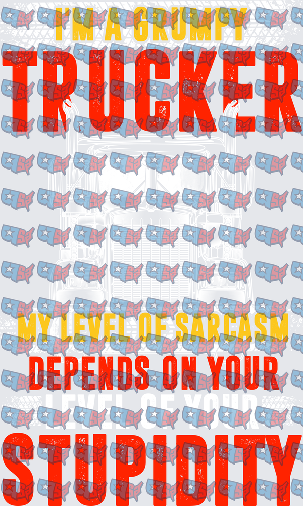 Grumpy Trucker Sarcasm Stupidity Funny Quote (DTF)