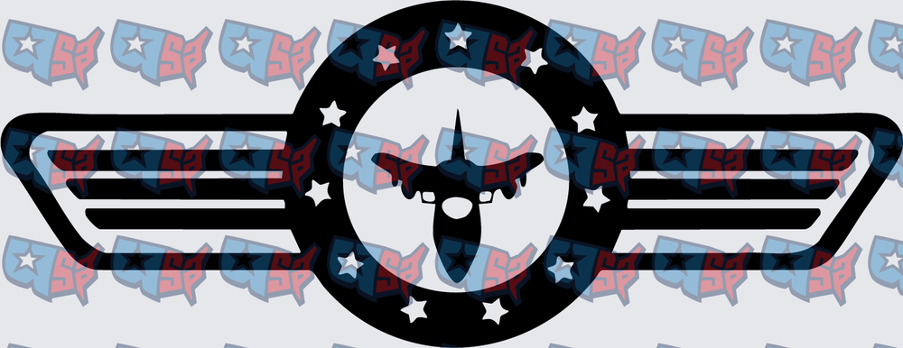 Military Fighter Jet Wings Badge Stars Emblem (DTF)
