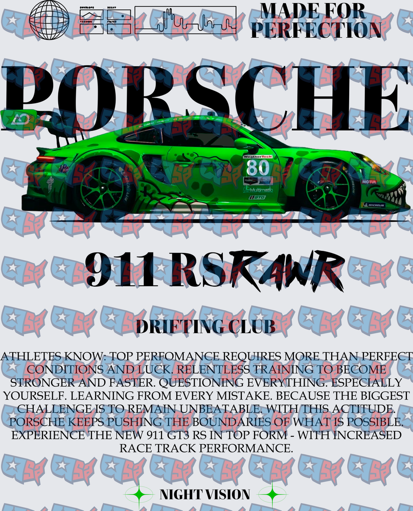 Porsche 911 RSRawr Green Racing Car Drifting Club (DTF)