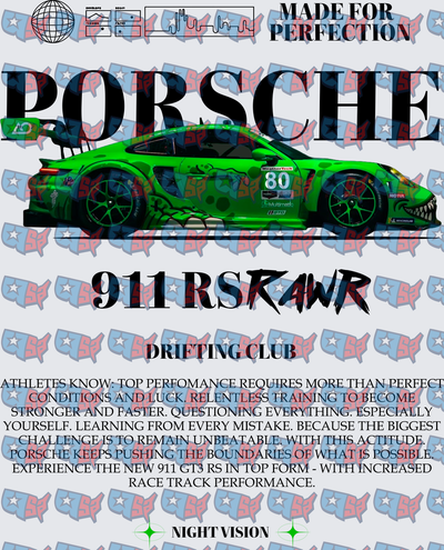 Porsche 911 RSRawr Green Racing Car Drifting Club (DTF)