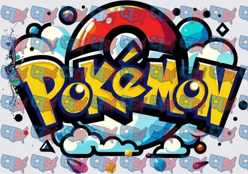Colorful Graffiti Monster Trainer Logo With Pokeball (DTF)