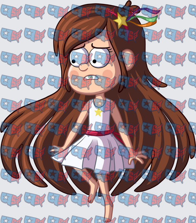 Nervous Brown-Haired Girl Star Hair Clip Dress (DTF)