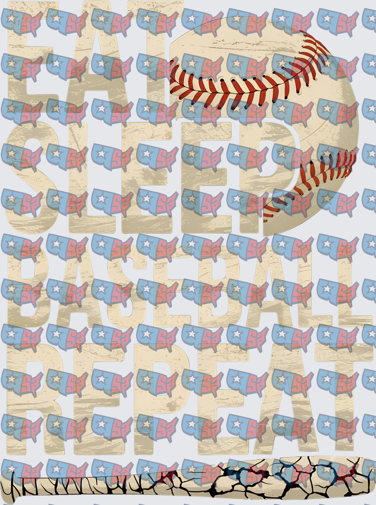 Eat Sleep Baseball Repeat Vintage Distressed (DTF)