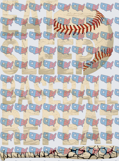 Eat Sleep Baseball Repeat Vintage Distressed (DTF)