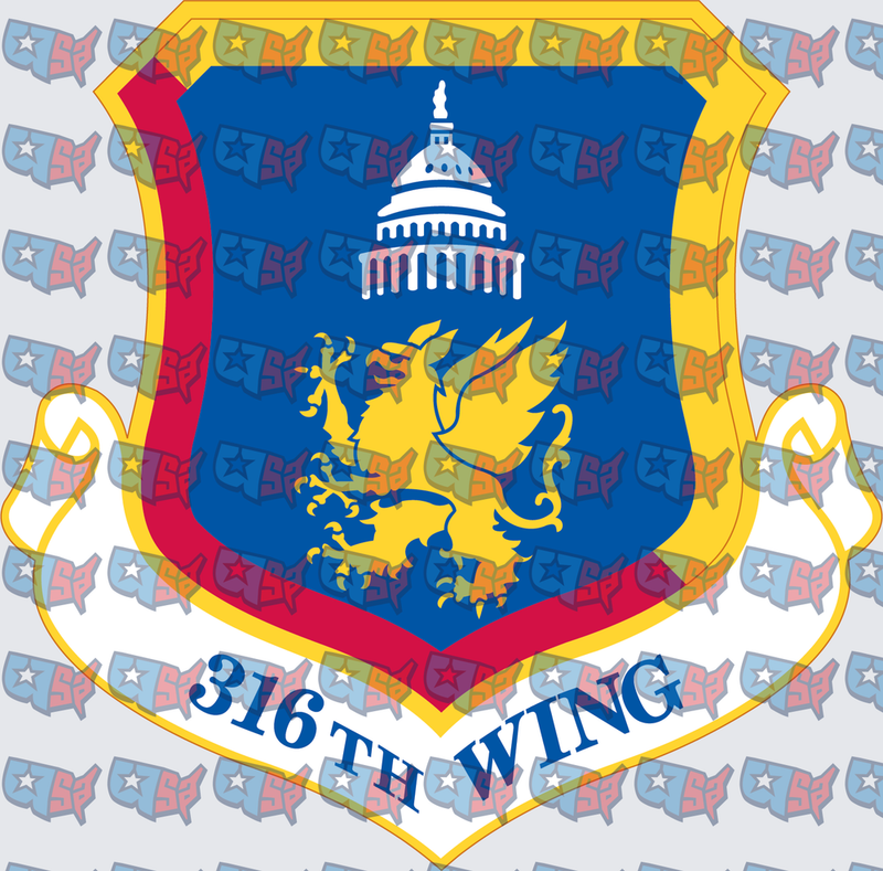 316th Wing Military Shield Emblem with Griffin (DTF)