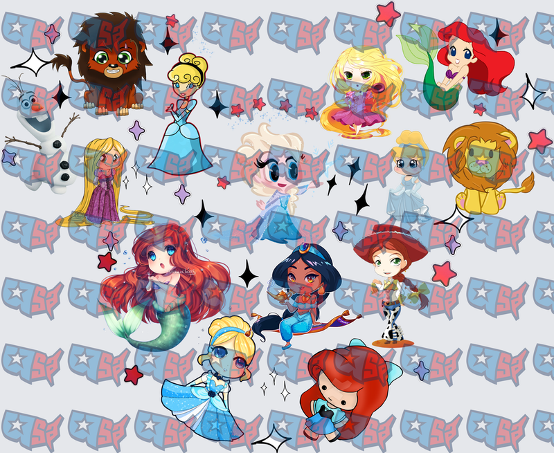 Chibi Disney Princess and Friends Character Bundle (DTF)