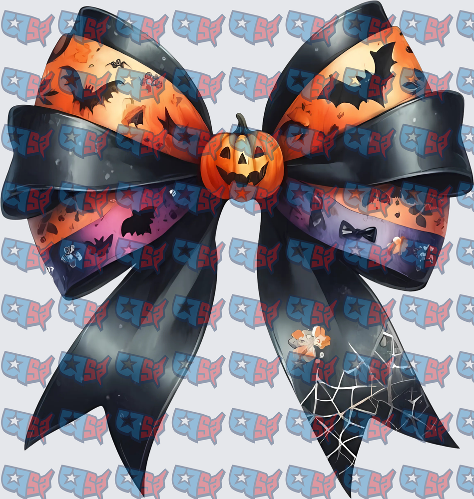 Halloween Bow Jack-o-Lantern Bats Spiderweb (DTF)
